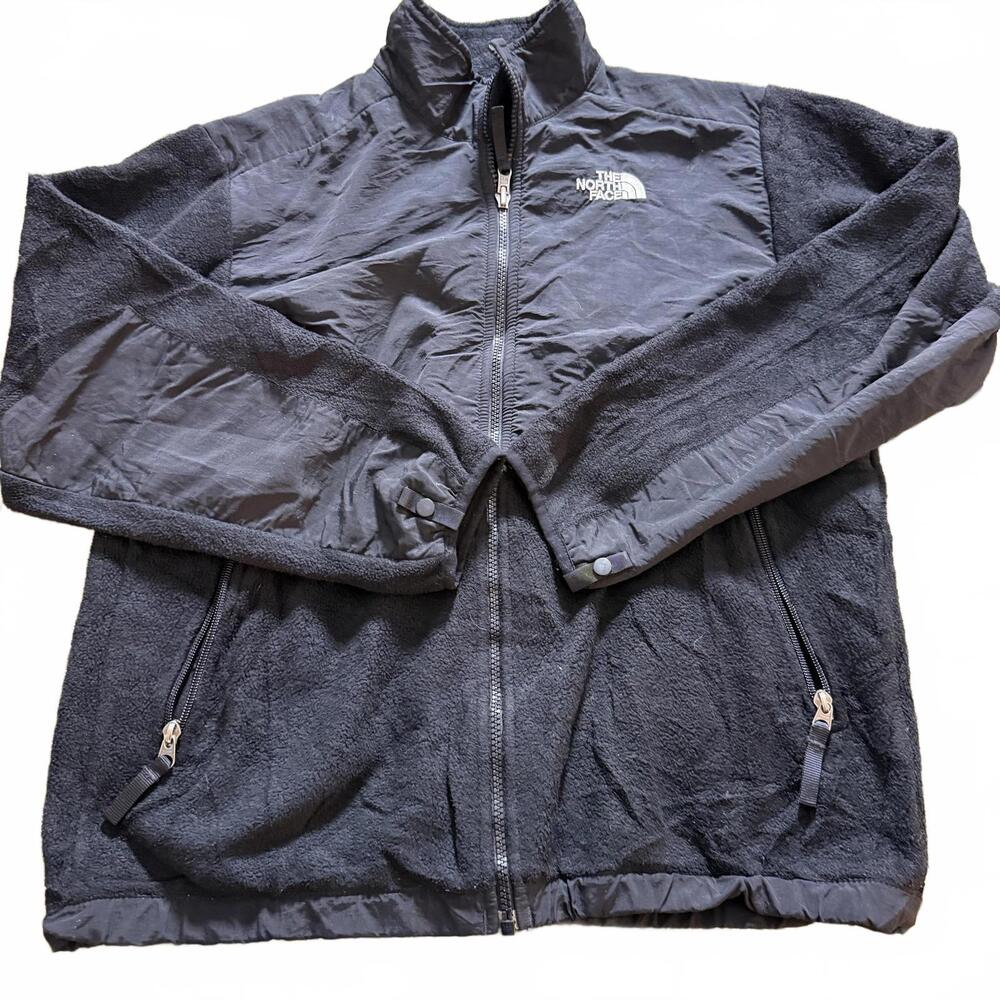 THE NORTH FACE Boys SZ XL BLACK Denali Fleece Full Zip Gorp‎ Core Cabin Core